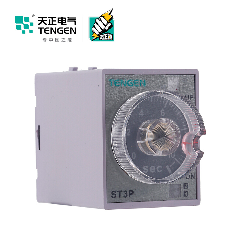 天正电气 ST3P 导轨安装式 220VAC 5A (1…10)s/100s/10min/60min 2C/O时间继电器