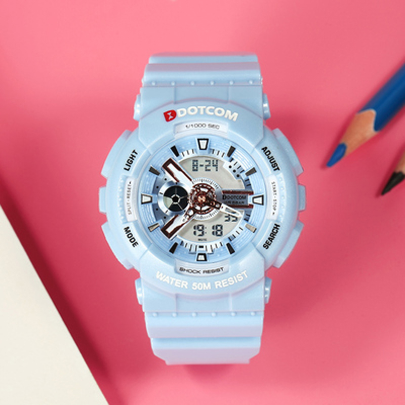 独角兽电子学生手表女ins运动表女生表多功能游泳防水夜光男表d6018