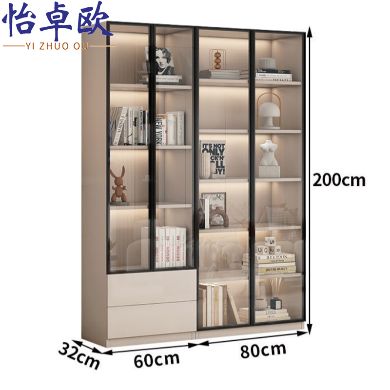 怡卓欧资料柜四门两抽台高清大图