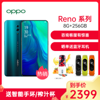 【送智能手环+送榨汁杯】OPPO Reno 8G+256G 雾海绿 全面屏拍照全网通双卡双待手机 4800万超清像素 支持NFC VOOC 3.0