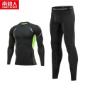 南极人健身服男套装春夏季紧身衣速干衣男跑步篮球运动服套装_245 L（建议120-130斤） 1015丝绿长袖长裤两件套