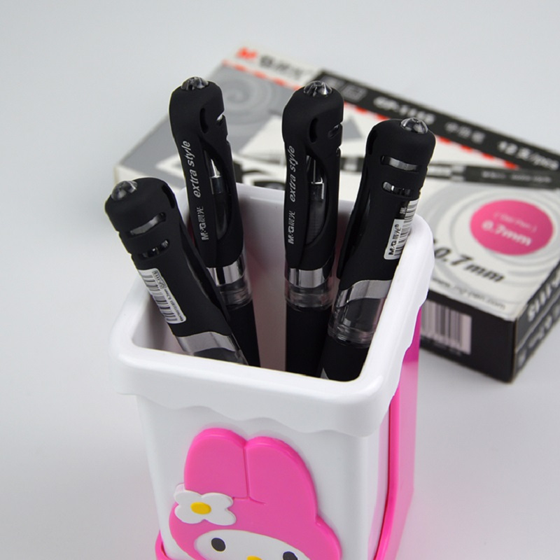 晨光(M&G) GP1115 拔盖中性笔 黑 0.7mm (12支/件) 2件装高清大图