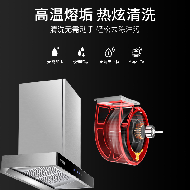 小神厨DS9528抽油烟机顶吸式大吸力欧式脱排直吸自动清洗高温热除油家用厨房吸油机
