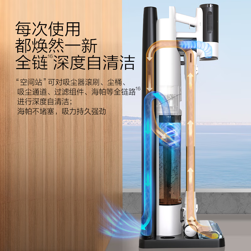 添可(TINECO)无线智能洗地机 芙万高温全链极速干空间站集尘自清洁家用吸尘器FW80020ECN高清大图