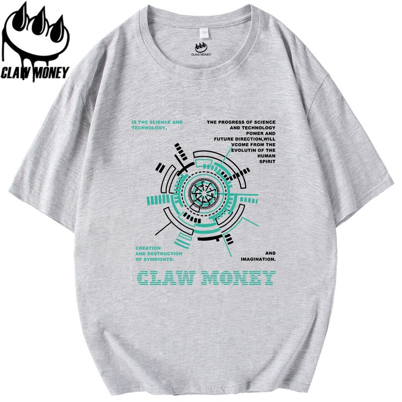 Claw money短袖t恤男潮流青少年字母印花半袖季宽松纯棉帅气体恤