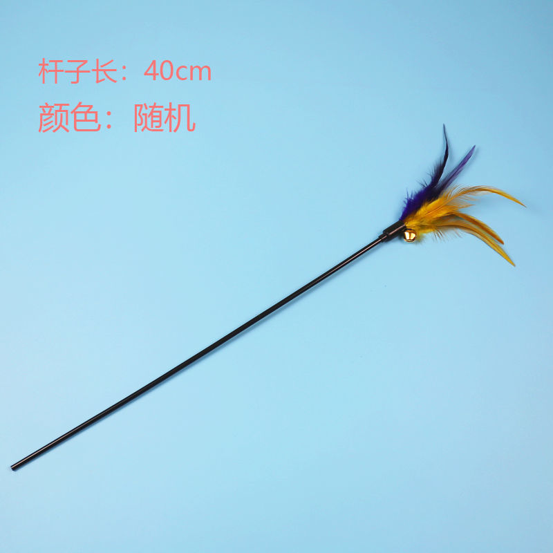 一只装（双色款） 羽毛逗猫棒套装仙女逗猫棒铃铛长杆神器猫咪宠物用品猫咪玩具自嗨