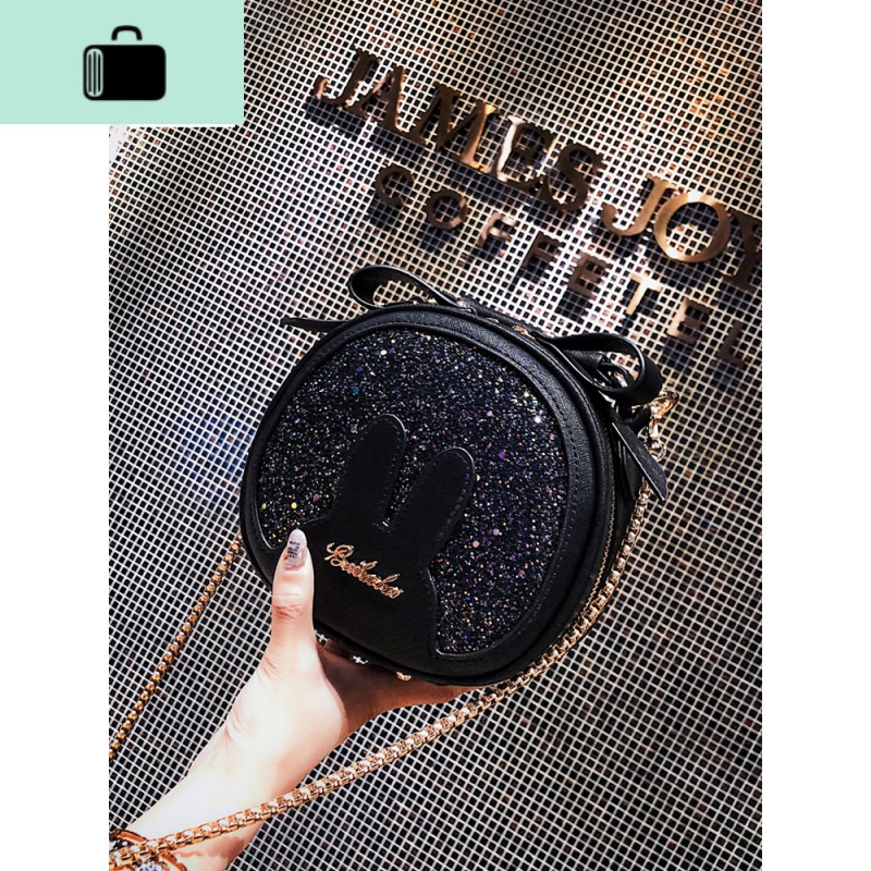 小包包少女2020新款斜挎包百搭迷你小圆包手提单肩可爱亮片NEWLAKE高清大图