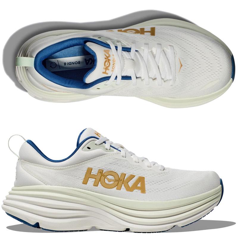 Hoka One One男运动鞋缓震休闲鞋Bondi 8轻量户外鞋日常通勤跑步 Frost/Gold 44