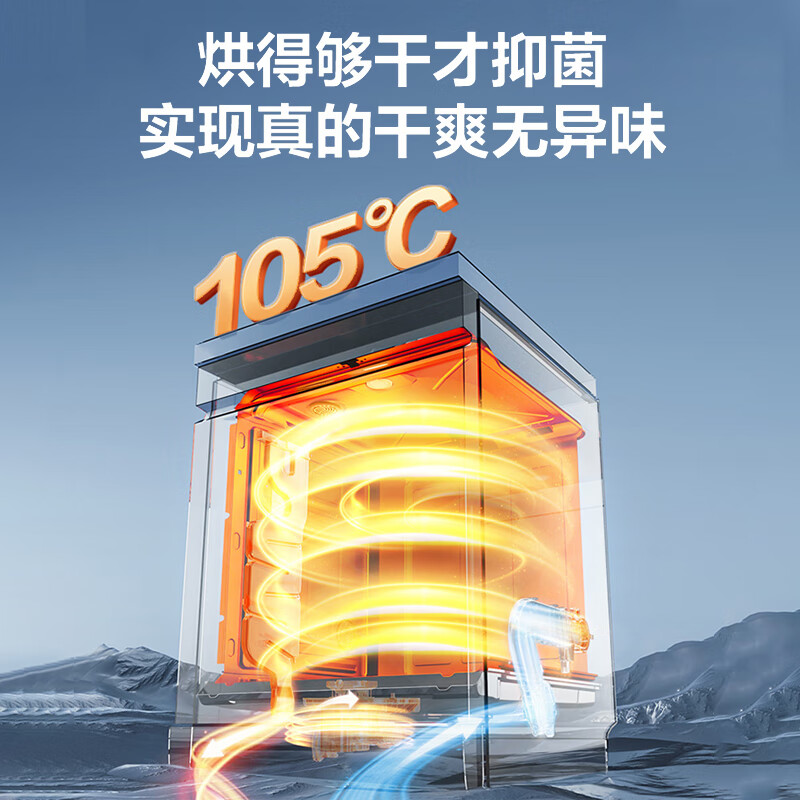 华帝(vatti)嵌入式 变频洗碗机双子星D2000独立式家用16+1套全域洗涤1级覆盖 105℃热风烘干 五星独立消毒高清大图