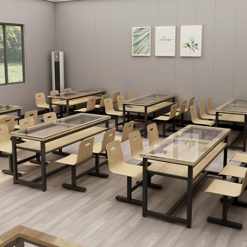 府店餐桌4人学校食堂小吃店快餐桌椅饭堂钢化玻璃桌1200*600*750