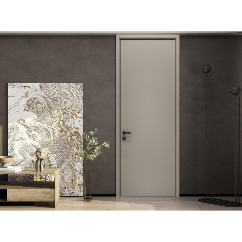 展志天华木门室内门卧室门隔音实木复合房门现代简约免漆sg003p