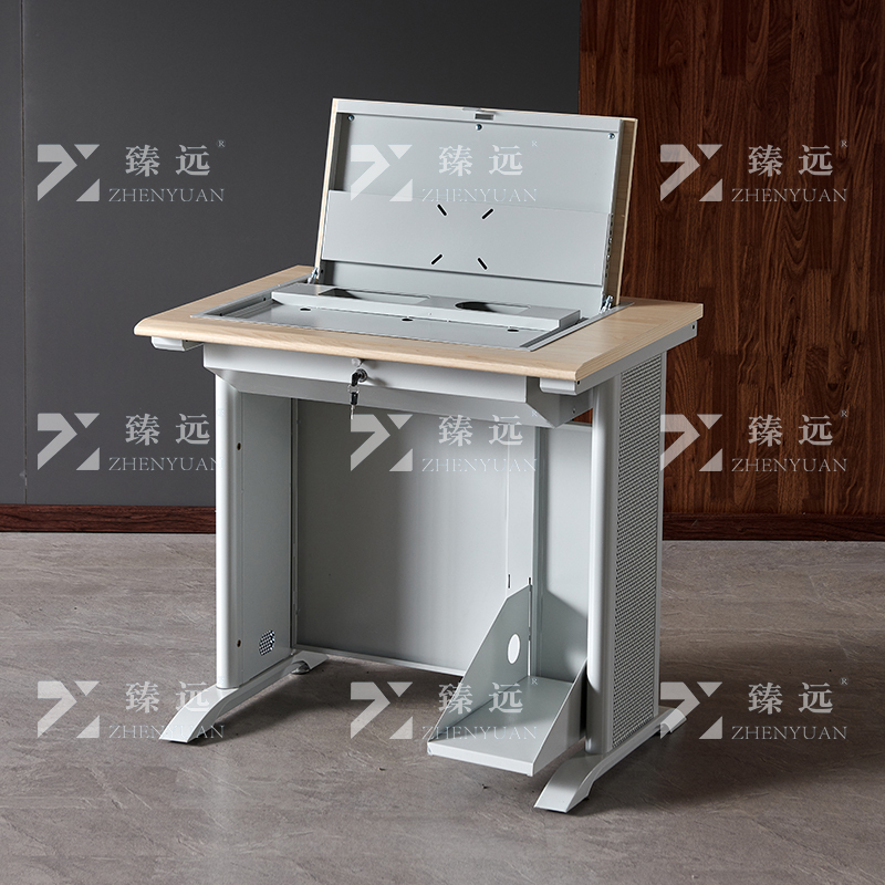 臻远 ZY4012419 隐藏式翻转电脑桌培训桌办公桌C款单人位
