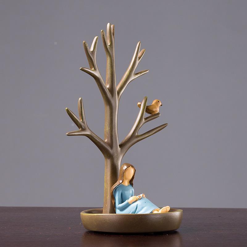 美帮汇美式树杈女孩首饰架家居装饰品创意复古树枝摆件客厅卧室房间摆设