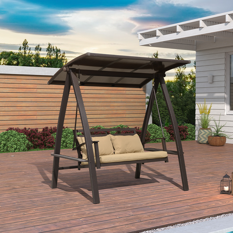 秋千椅庭院摇椅吊椅花园别墅院子室外铁艺单人阳台户外秋千高清大图