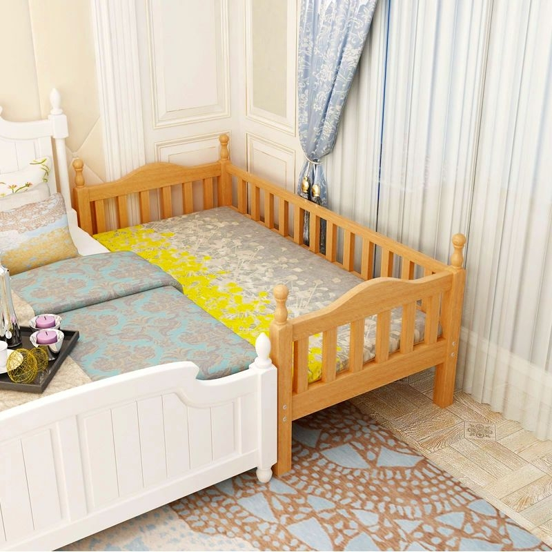美帮汇全榉木儿童床带护栏实木床小孩拼接床床加宽床定制床单人床 任意尺寸定制，尺寸都是外径尺寸 其他不带