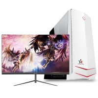 铭能 i7级六核E5 2620/游戏独显/16G内存/256G固态+500G机械盘 台式机 DIY组装机 台式电脑 家用办公电脑 商务学生电脑台式 LOL游戏电脑主机+24英寸全套