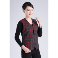 迪鲁奥(DILUAO)【品质女装】春秋女中老年马甲布口袋奶奶大码马夹修身内外穿妈妈无袖薄款坎肩 酒红色 XL