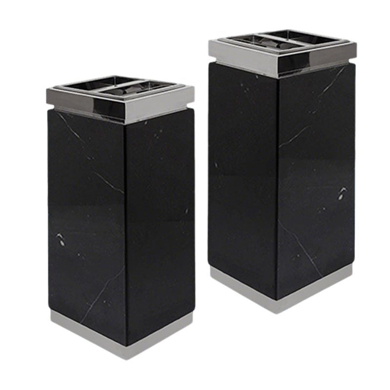 卫未来 立式垃圾桶 不锈钢黑烤漆 个高清大图