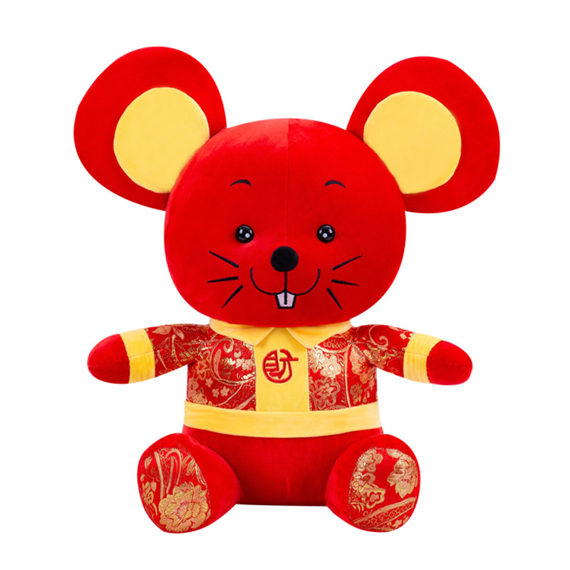 SCP 43cm唐装福鼠毛绒玩具 SCP-11938 鼠年吉祥物老鼠公仔招才生肖鼠可爱娃娃玩偶（100个起订）