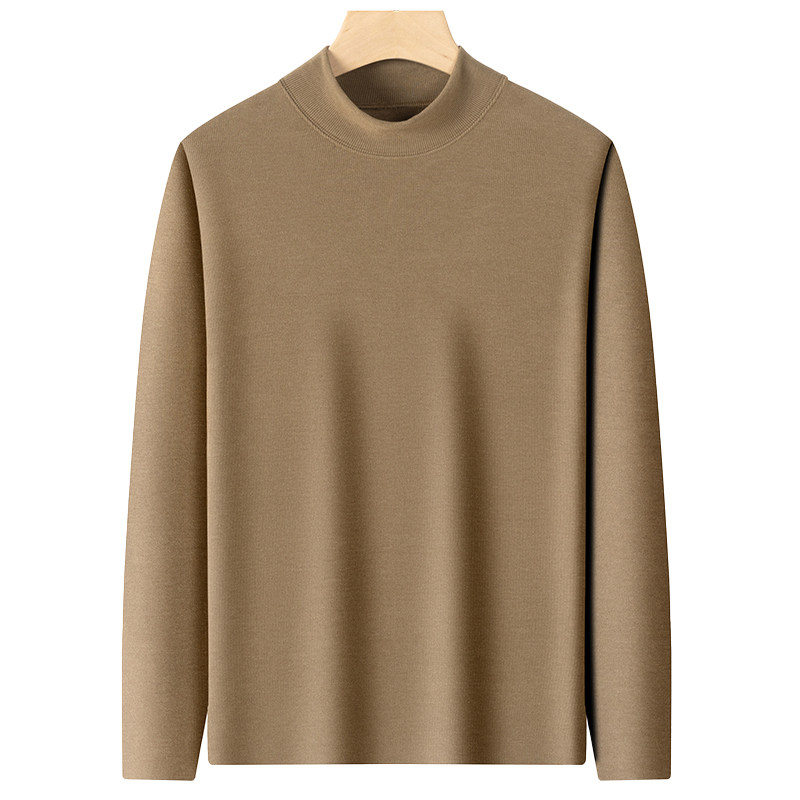 恒源祥男士德绒打底衫秋冬加厚保暖上衣半高领双面绒卫衣内搭t恤高清大图
