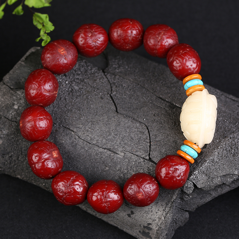 正宗尼泊尔凤眼菩提子手串机刷包浆凤眼菩提佛珠精选原籽包浆玉化9m