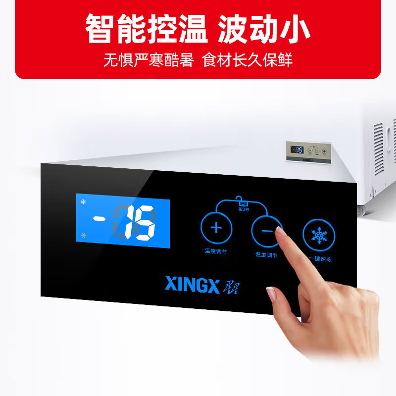 星星(XINGX) 716升 商厨商用单温大冰柜 卧式双门顶开门 单箱变温冷柜 冷藏冷冻转换柜 BD/BC-716E高清大图
