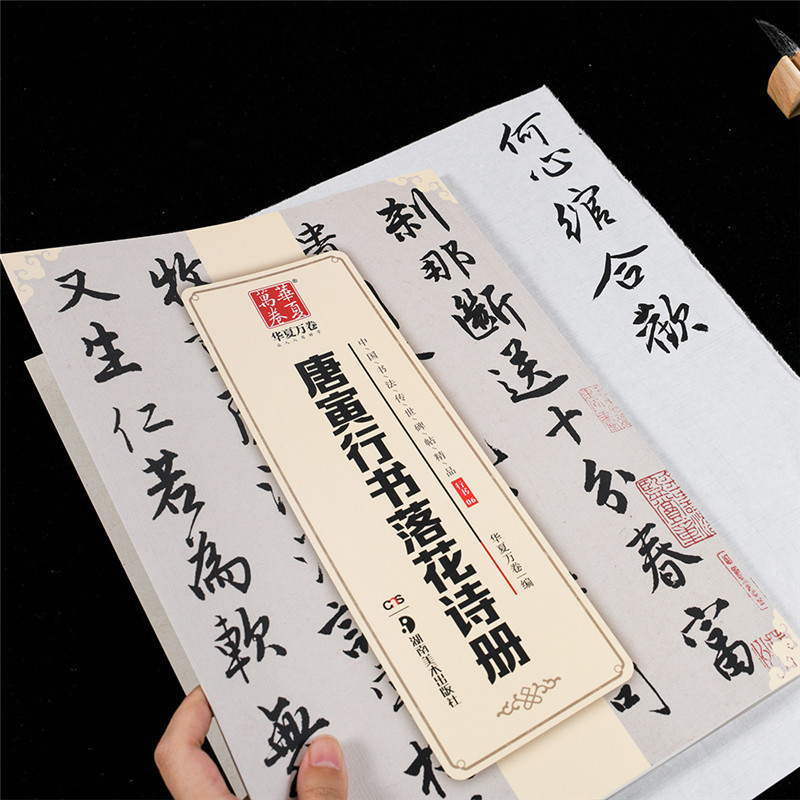 [正版] 唐寅行书落花诗册 中国书法碑帖 行书06 简体旁注 唐伯虎行书毛笔字帖书法成人学生临摹临帖练习古帖收藏集字欣