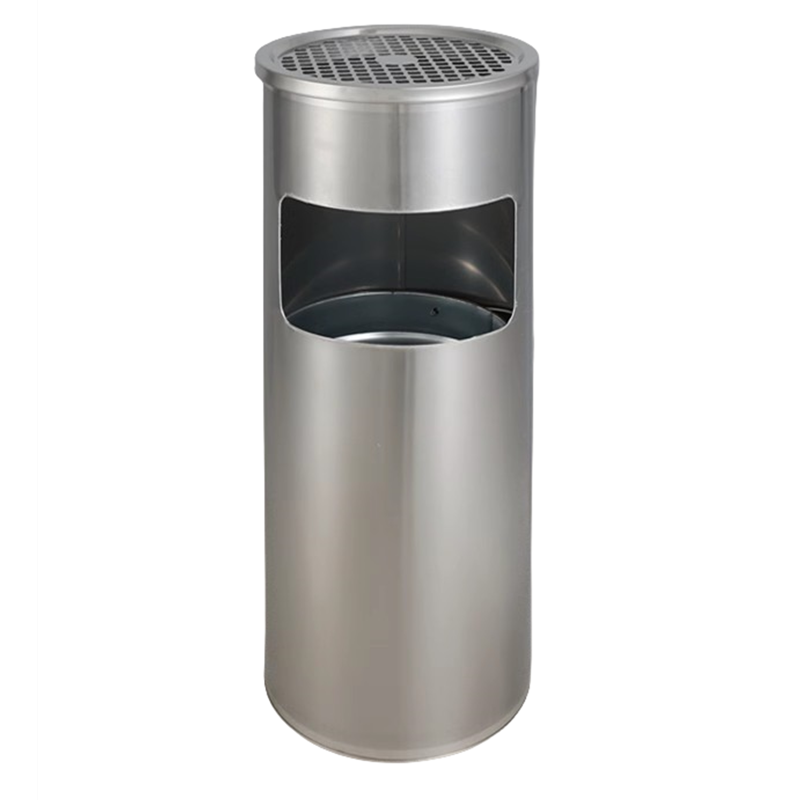 迅迈 圆形不锈钢 不锈钢酒店宾馆大堂垃圾桶灭烟桶带烟灰缸吸烟桶电梯口走廊立式桶