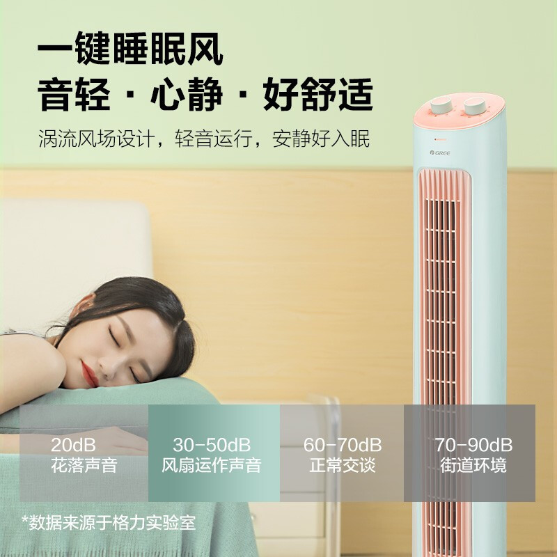 格力(GREE)无叶风扇电风扇家用低燥省电塔式大风量 轻音循环扇空调伴侣立式定时风扇落地扇塔扇 FL-08X61ag高清大图