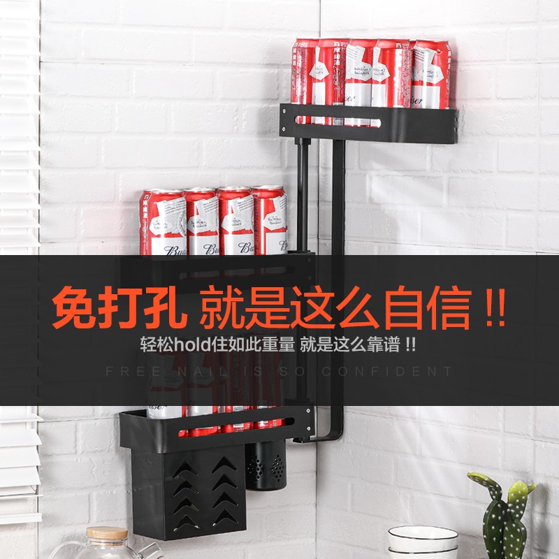 旋转式调料架厨房置物架壁挂转角调味料折叠收纳架刀架挂架收纳层架 三维工匠高清大图
