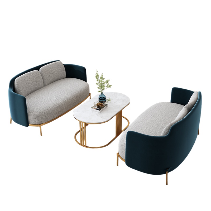 锁匠 办公沙发四人位+茶几套高清大图