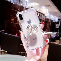 适用水钻iphone7手机壳8外壳plus支架软胶5.5寸透明气囊6s保套X