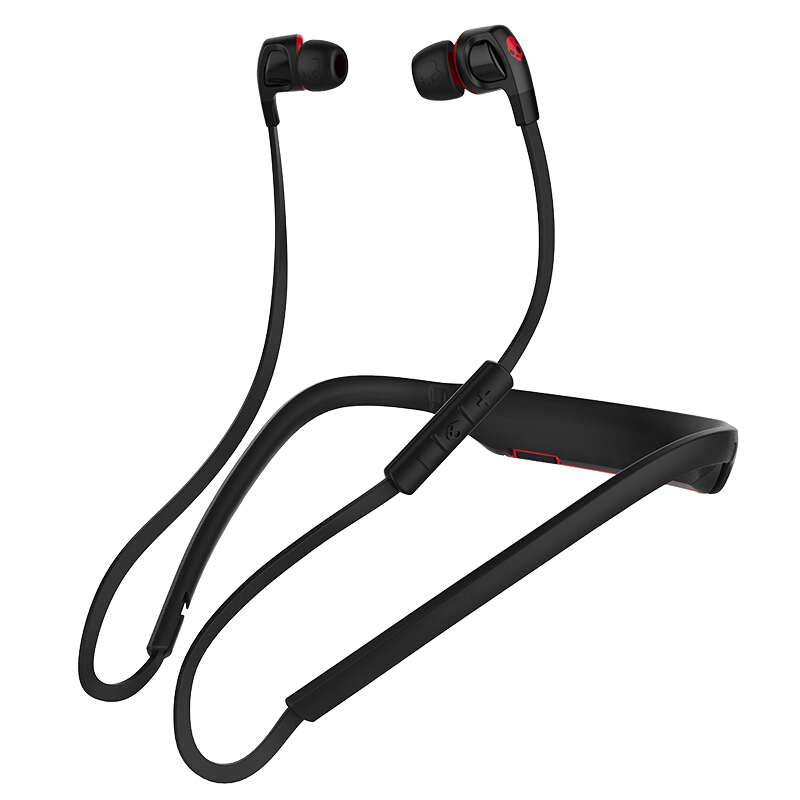 骷髅头(Skullcandy)SMOKIN’ BUDS 2 WIRELES2PGHW-521运动蓝牙手机通话耳机 黑红色