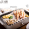 适盒A4BOX多功能料理锅烤肉电烤炉 网红小火锅烧烤蒸煮一体锅家用-料理锅落日粉标配+陶瓷深锅