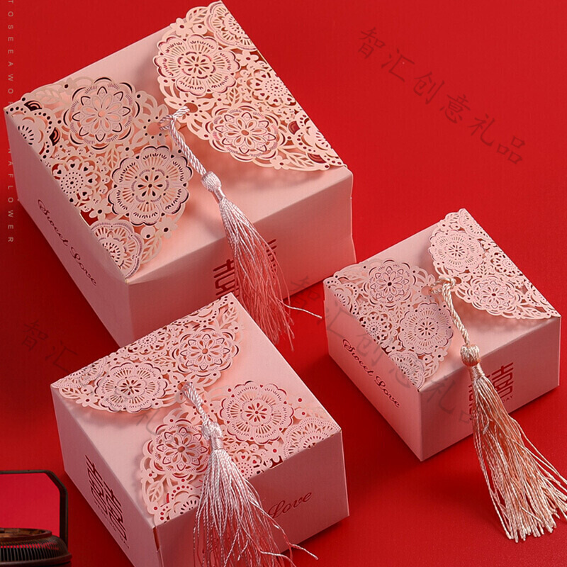 2019新款婚礼喜糖礼盒装抖音糖盒结婚纸盒婚礼糖盒喜糖回礼盒包装盒