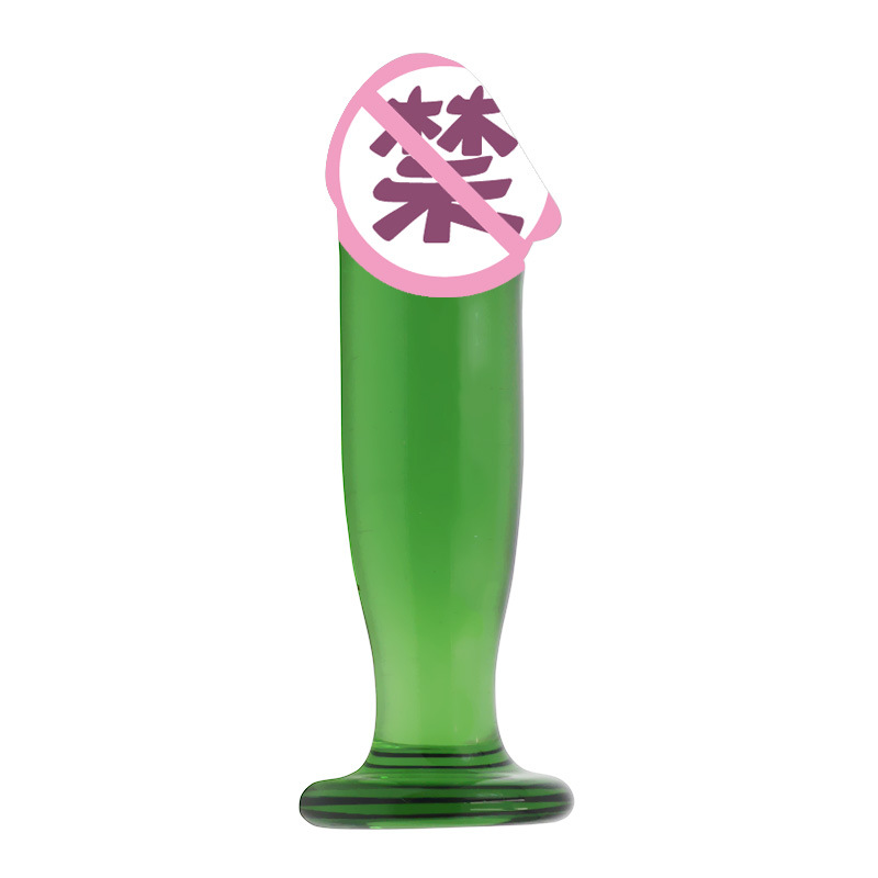 水晶玻璃阳具女用自玩快感茎JJ冰火棒后庭肛塞肛自玩成人用品 金色Y-T高清大图
