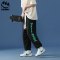 CLAW MONEY 休闲裤男夏季港风ins潮牌宽松九分裤抽绳针织束脚裤子