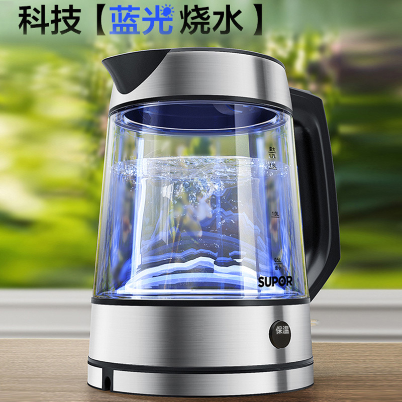 苏泊尔(SUPOR)玻璃电水壶热水壶高硼硅玻璃电热水壶 1.7L烧水壶 一键保温 SW-17E29A [升级一键保温]