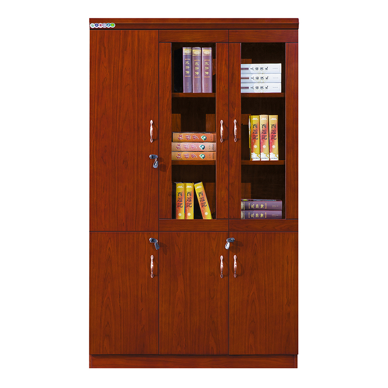 臻远ZY051419木质文件柜油漆贴木皮资料柜书柜 三门高清大图