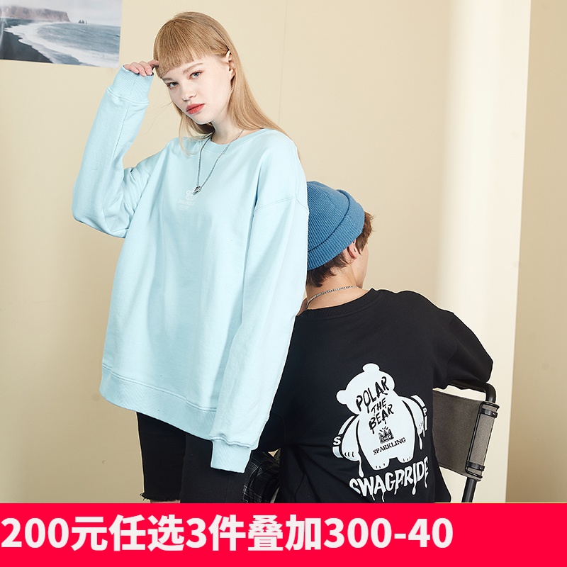 [2.5折价71元]唐狮春季新款情侣卫衣男女情侣装圆领套头衫yep联名上衣ins潮