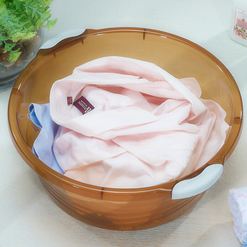 茶花 塑料盆洗脸盆38CM把手防滑盆 03431K 5个装