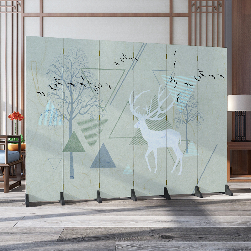 中式屏风卧室遮挡家用装饰隔断墙客厅酒店办公室折叠移动双面折屏 主图5防透材质