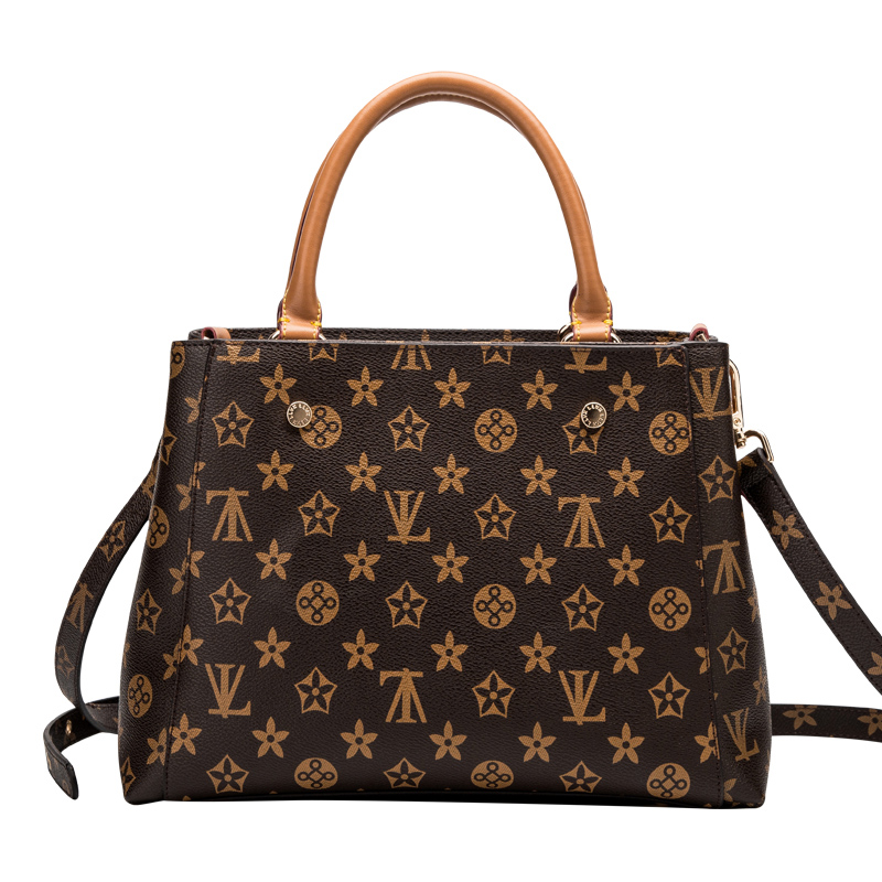 2017新款真皮女包老花单肩斜挎百搭简约手拎女高清大图