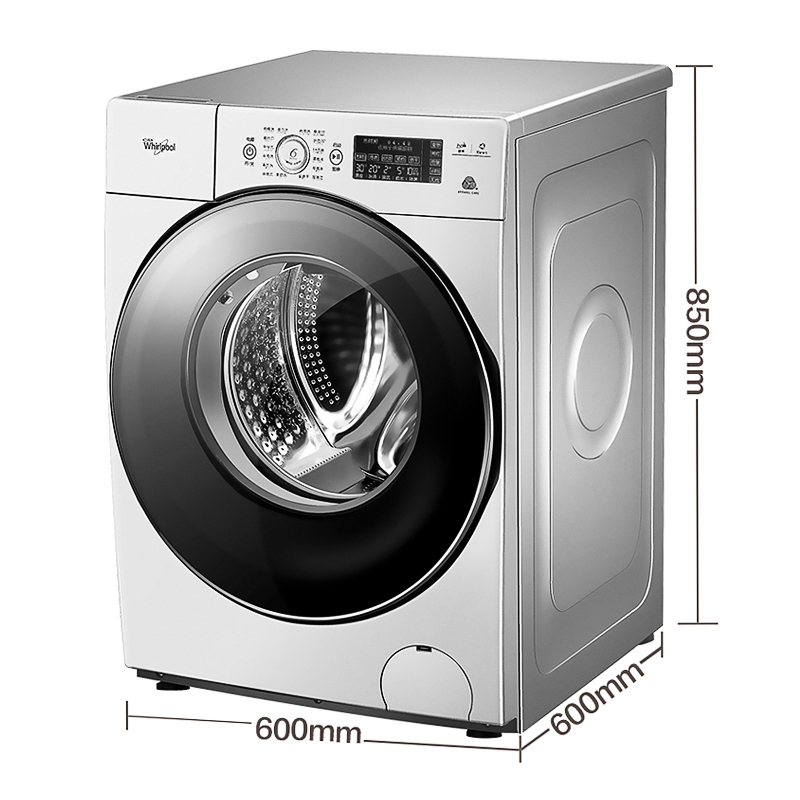 惠而浦(Whirlpool)WG-F100880B 10公斤 变频大视窗 LCD操控触摸控制 滚筒洗衣机 (珍珠白)