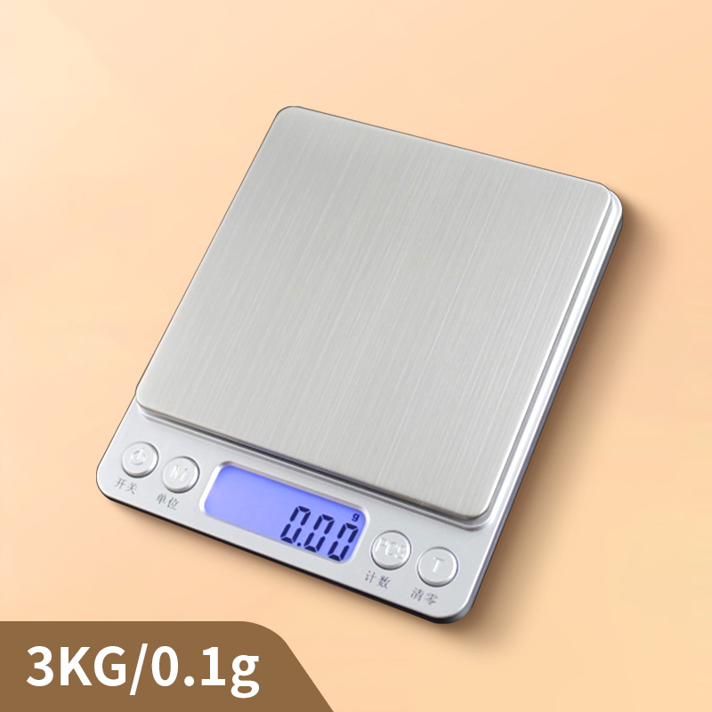 厨房秤烘焙电子秤家用小型克重精准称重食物秤（3KG/0.1g电池款）