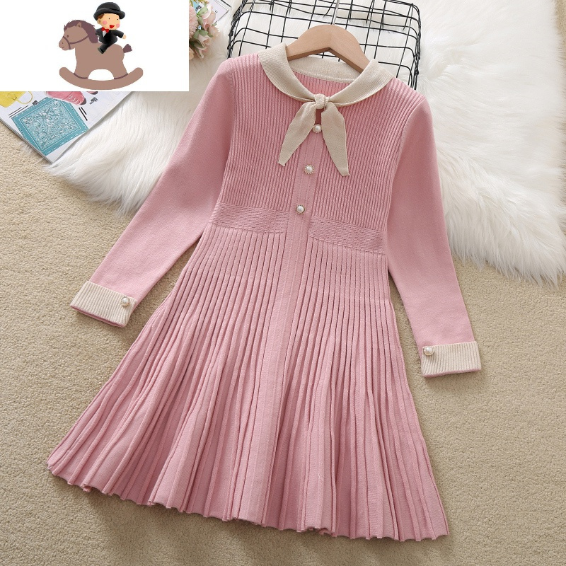 越彬(yuebin)婴童裙子 yuebin女童毛衣裙洋气公主秋冬2020新款韩版