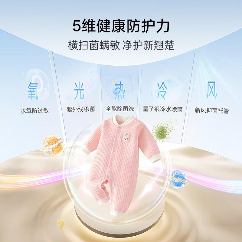松下(Panasonic)白月光搭搭三筒洗衣机洗烘套装12KG洗+1KG烘滚筒全自动懒人内衣洗 多筒AD280+N4M1高清大图