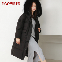 鸭鸭羽绒服女中长款新款韩版时尚连帽鸭绒时尚