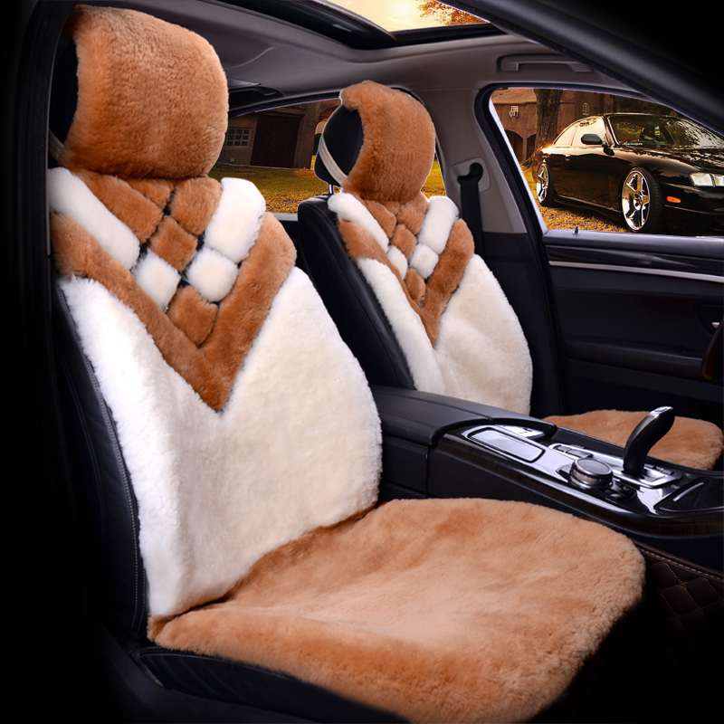 家柏饰corated冬季汽车坐垫短毛绒皮毛一体羊剪绒坐垫毛绒保暖垫车垫