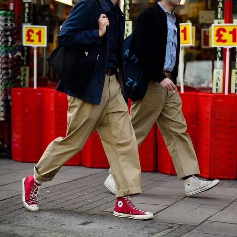 春季男士简约直筒休闲裤韩国潮流宽松阔腿裤青少年时尚工装长裤子